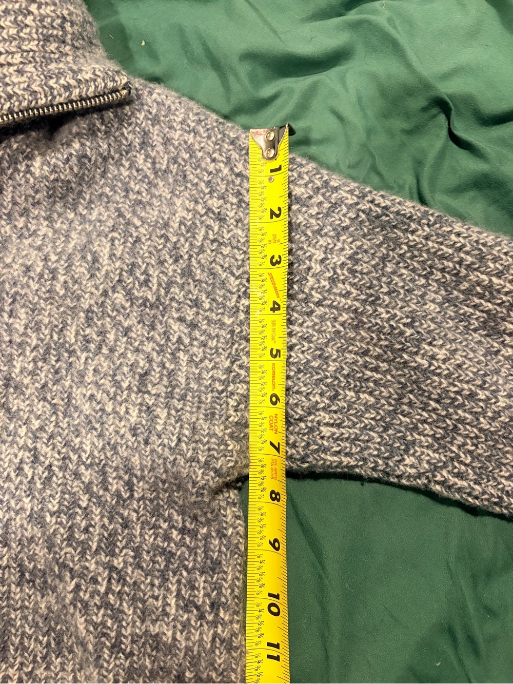 Everlane Heathered Blue-Gray Zip Knit Sweater, 100% wool - Picture 6 of 7
